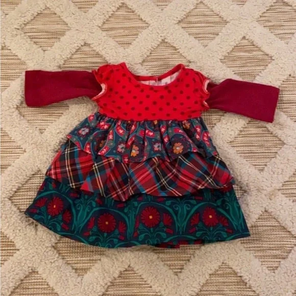 Matilda Jane Christmas Plaid Dress with Leggings and doll dress